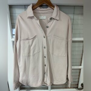 Z Supply All Dat Knit Denim Jacket in Blush Pink